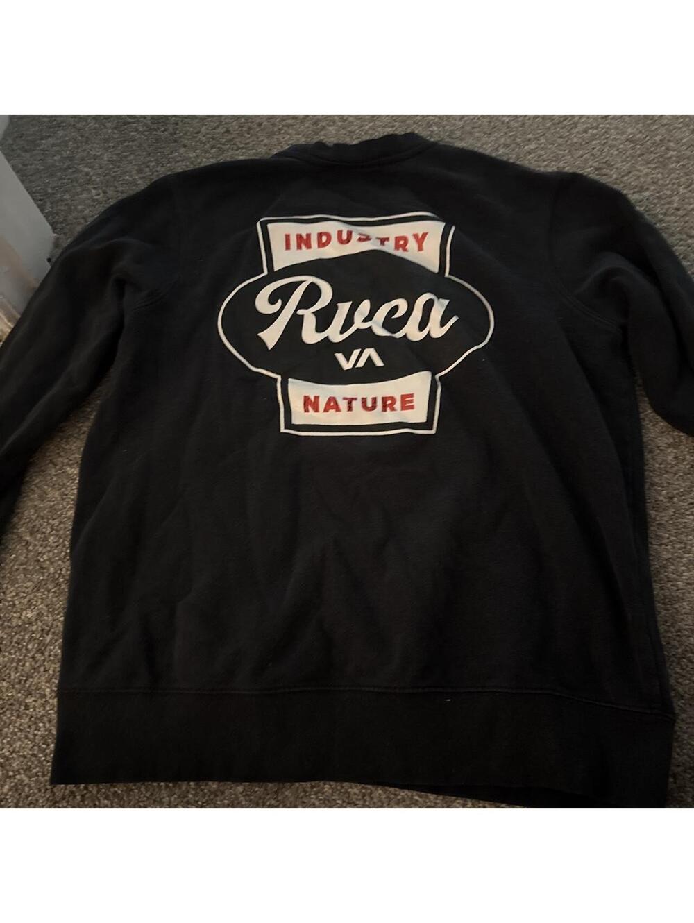 RVCA Men's Black and Navy Sweatshirt
